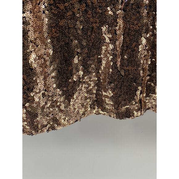 FASHION NOVA Women's Navy-Gold Ombre Sequin Dimmed With Smoke Mini Dress SZ S - Picture 8 of 11